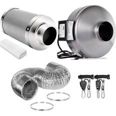 Extractor Fans iPower 6 Inch Inline Fan 442 CFM With 6 Carbon Filters