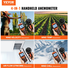 Anemometer VEVOR Split Handheld Anemometer 14 to 140 Digital