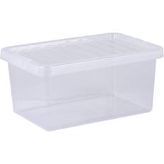 Clear storage boxes with lids Wham Crystal 11L Small Under Bed Plastic Boxes Pack of 5 Storage Box