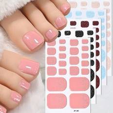 Nail Decoration & Nail Stickers on sale Shein Glitter Toe Full Wrap Nail Stickers 5 Sheets - Metallic