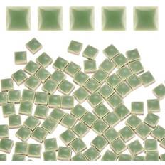 Green Mosaic tiles Uxcell Mosaic Tiles For Crafts 0.44 Lb Glazed 0.4x0.4" Green Ceramic