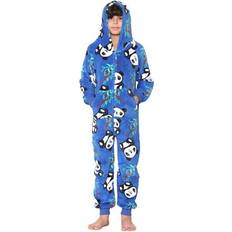 Fleece Night Garments A2Z Kids 4 Panda Print Onesie Pyjama Set - Electric Blue