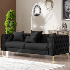 Plush Velvet Chesterfield Set