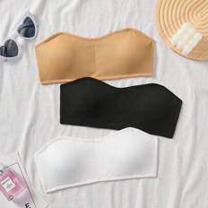 Elastane Underwear Sets Shein Teen Girls Tube Top Set Comfortable Non-Slip - Simple Design