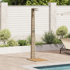 Downwards Outdoor Showers vidaXL Gartendusche Beige 60x80x214 cm Poly Rattan