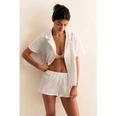 H&M Pyjama Baumwollmusselin Damen - Puderrosa/Gestreift