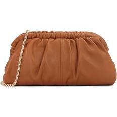 Dame - Skind Clutch tasker Kazar Clutch Uld Wrinkle Taske Med Stiv Ramme - Brun