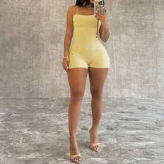 Yellow Shorts Shein Women's Yellow Skin-Friendly Comfortable Butt-Lifting Shorts