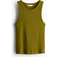 H&M Ribbat Linne - Olivgrön