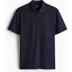 H&M Herr Pikétröjor H&M Herr Träningströja Piké Regular Fit - Marinblå