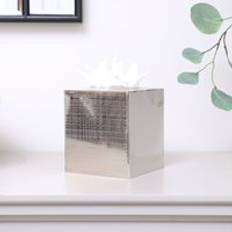 Tissue Box Covers Melody Maison Silver Textured Metal Tissue Box Holder