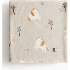 Fleeceplaid H&M Mønstret Fleeceplaid Lys Beige 100x150 Tæppe