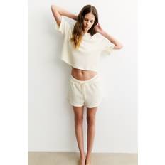 Pysjamaser H&M Cream Vaffelsydd Pyjamas - Dame