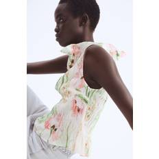 H&M Blusar H&M Dam Smockad Topp - Ljusrosa/Blommig