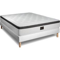 Lits et Matelas Ensemble Sommier Matelas 160x200 Blanc 26 cm