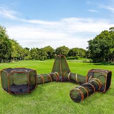Pets Temu Pet Tunnel With Tent Foldable Outdoor Playpen