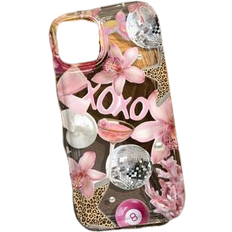 Shein Leopard Star Print Clear Phone Case for iPhone 16