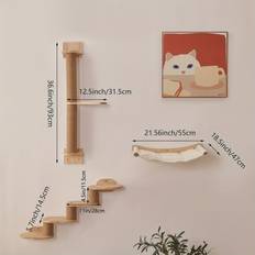 Pets Temu Cat Wall Furniture Set Wall Shelves Hammock