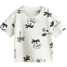 H&M Cotton Jersey T-shirt - White/Palm Trees (1228637004)