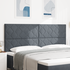 vidaXL Diamantblockdesign Mörkgrå 200 cm Sänggavel