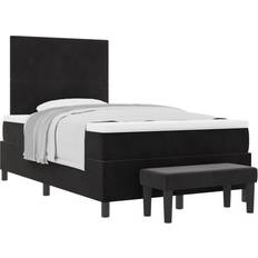 120 cm Rammesenge vidaXL Box Spring Seng Madras Bænk 120x200 cm Fløjl Rammeseng