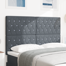 vidaXL Crystal Button Tufted Dark Grey 140 cm Headboard 140cm