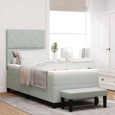 Continental Beds vidaXL Box Spring with Mattress and Bench 90x190 cm Continental Bed
