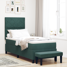 Continental Beds vidaXL Box Spring With Mattress Bench Dark Green 80x200 cm Continental Bed