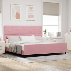 vidaXL Pink Fløjl Seng Ramme 200x200 cm Rammeseng