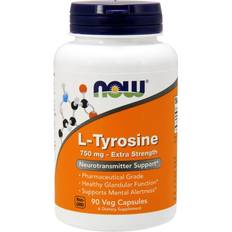 L-tyrosin Aminosyrer Now Foods L-Tyrosine 750mg Capsules 90 stk