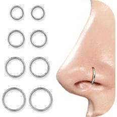 Piercingar Temu Surgical Steel Hinge Snap Nasal Hoop Spiral Cartilage - 6-12mm