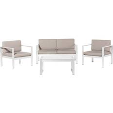 Set da Lounge da Esterno Salottino Completo 4 Posti Bianco Set da Lounge da Esterno