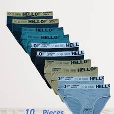 High Waist Men's Underwear Temu Men's Comfortable Hello Boxer Briefs - Light Blue