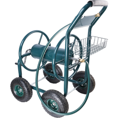Hose Hangers Bed Bath & Beyond Garden Hose Reel Cart 4 Wheels 38.0 In L