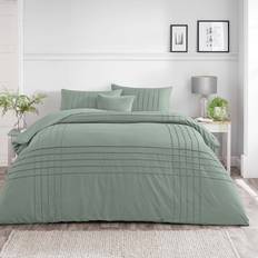 Dunelm Jessa Pintuck Duvet Cover Green (230x220cm)