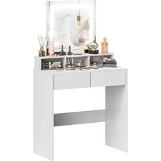 Glasses Dressing Tables Homcom With Mirror White Dressing Table 38x75cm