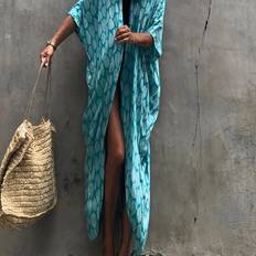 Temu Summer Front Kimono Beach Cover-up With Belt