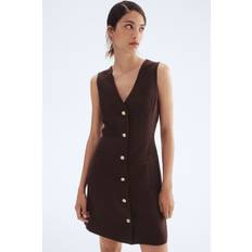 H&M Button Front Dress - Dark Brown