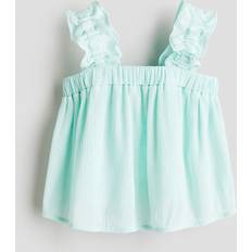 Girls Blouses & Tunics Children's Clothing H&M Girls Light Turquoise Crinkled Chiffon Top