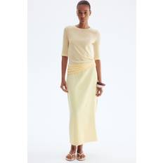Zipper Skirts H&M Light yellow Side-slit skirt - Size: 10 -