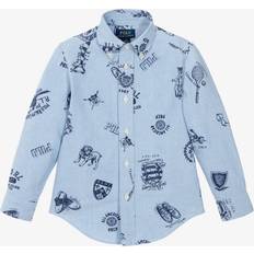 Ralph Lauren Shirts Children's Clothing Ralph Lauren Boys Blue Cotton Collegiate Print Shirt