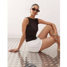 Boat Neck Tank Tops Weekday Strappy Boat Neck Top - Dark Brown
