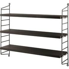 String Pocket Oak/Dark Brown Wall Shelf 60cm