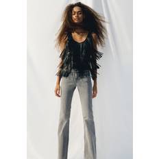 H&M Flared Low Jeans Damen - Denimgrau