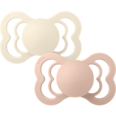 Bibs Supreme Silicone Size 2 6+m 2-pack - Ivory/Blush