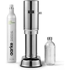 Stainless Steel Soft Drink Makers Aarke Carbonator Pro Starter Kit Polished Steel