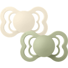 Bibs Supreme Silicone Size 2 6+m 2-pack - Ivory/Sage