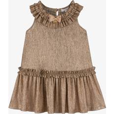 Angel's Face Girls Gold Crinkled Plissé Dress - Girls