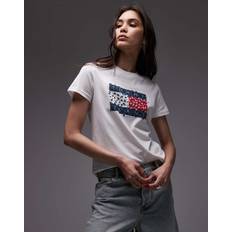 Blommiga T-shirts Tommy Jeans Floral Flag T-Shirt - Ecru