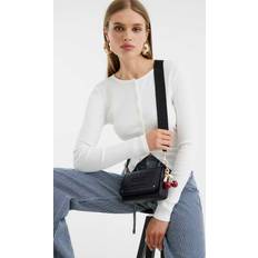 Black Crossbody Bags River Island Embossed Flap Cross Body Bag - Black